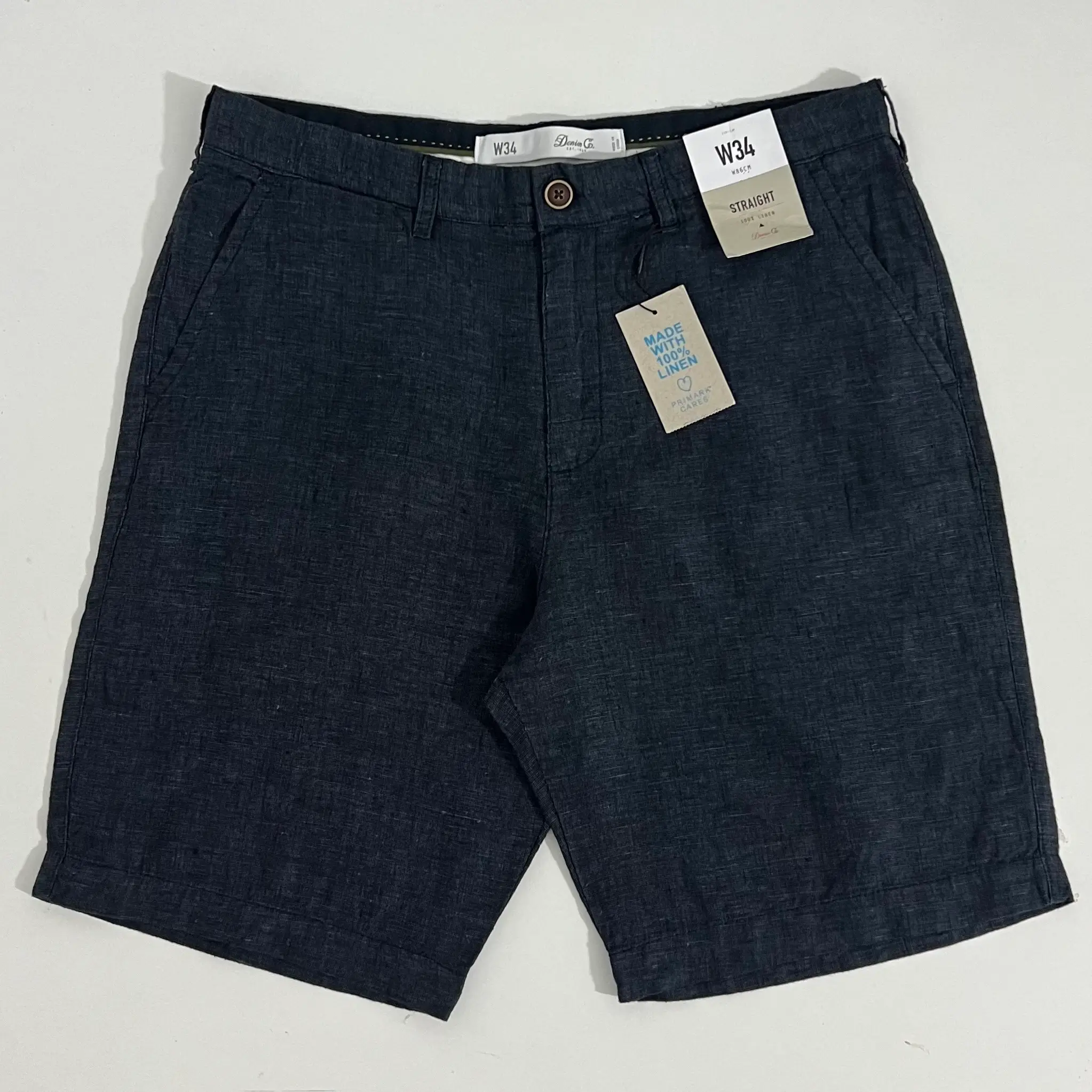short-primark-100-en-lin-bleu-marine